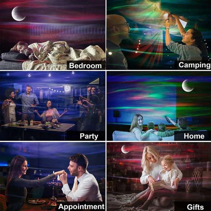 Lumitero Nordic 3 in 1 projector lamp with ambient lighting and versatile home decor design.